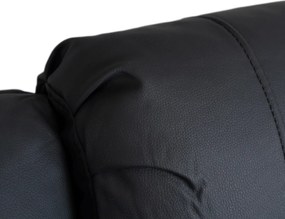 Elektromos masszázsfotel, dönthető fekete ökobőr, JASPER