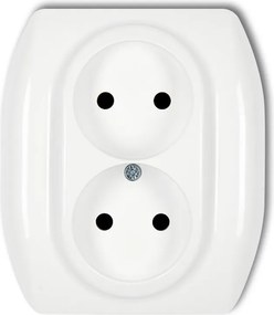 GP-2 Dupla elektromos aljzat földelés nélkül fehér Trend Karlik