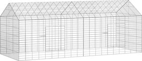 vidaXL Nyúl Ketrec Ezüst 400 x 78 x 78 cm Horganyzott acél