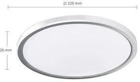 Solight WO825-LED fürdőszobai mennyezeti lámpatest ACATE, 18W/230V, 3000/4000/6000K, átmérő 22 cm, IP54