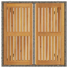 Kert étkező szett 3 pcs Szürke 90 x 90 x 75 cm polirattan