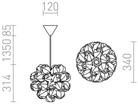 RED - Design Rendl - R12384 - Csillár zsinóron COCO 1xE27/28W/230V