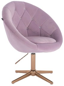 HR8516CCROSS Halványlila modern velúr szék arany lábbal