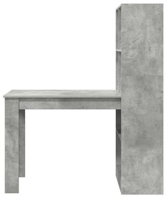 Asztal polcokkal Beton Szürke 122 x 67 x 145 cm Faanyag