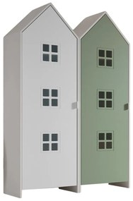 Fehér-zöld gyerek ruhásszekrény 115x171,5 cm CASAMI BRUGES – Vipack