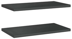 2 db fekete rozsdamentes acél fali polc 75 x 40 x 3 cm