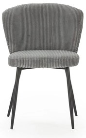 Szürke kordbársony étkezőszék szett 4 db-os Megan – Marckeric