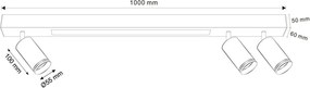 Polux PARIS 327390 Spotlámpa 1x24W/LED|3x10W/GU10 4000K 800lm IP20