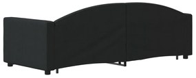 fekete kihúzható szövet heverő fiókokkal 80 x 200 cm