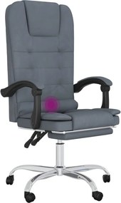vidaXL sötétszürke bársony dönthető masszázsfotel