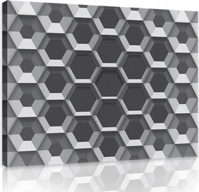 Vászonkép 60x40 Absztrakt geometrikus minta hatszög illúzió fényárnyék