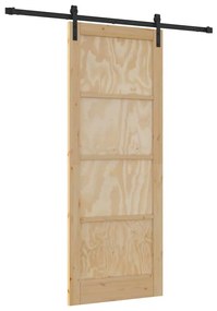 Csúszó Ajtó Természetes és fekete 83 x 211 cm