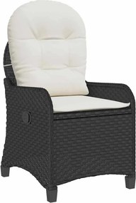 vidaXL Fotel ágy párnával Fekete 56 x 66 x 95 cm polirattan