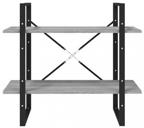 5 szintes szürke sonoma szerelt fa könyvszekrény 80x30x175 cm