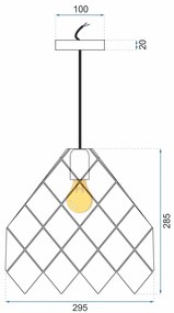 Toolight Szerszámlámpa, fém függő mennyezeti lámpa 1xE27 APP339-1CP, zöld, OSW-08960