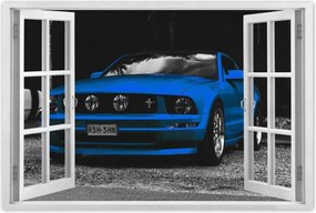 Poszter 60x40 Kék Ford Mustang