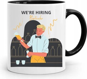 Fekete Csapos Bögre We Are Hiring Ajándék fényképes nyomtatással