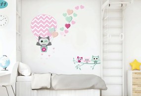 Owl In Love dekoratív falmatrica pasztell színekben 100 x 200 cm