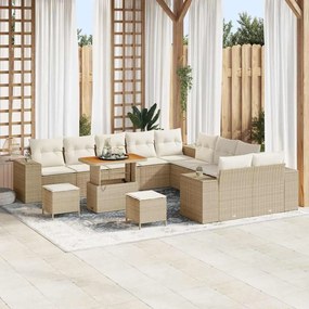 Kerti Kanapé Szett 13 pcs Beige és krém 90 x 55 x 71 cm