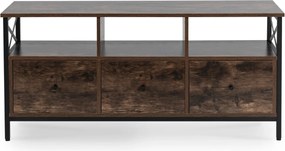 TV-szekrény 120 cm méretben, fiókos kivitelben, rusztikus tölgy színben ZONE