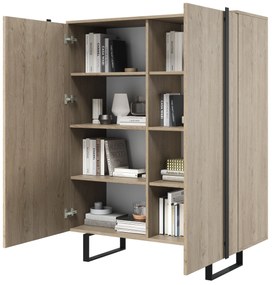 Verica komód 120 cm - szivacsos-tölgy / fekete lábak