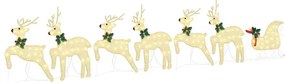 LED rénszarvasok 7 pcs Arany szövet
