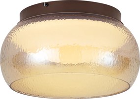Art Deco mennyezeti lámpa barna borostyánszínű üveggel, LED-del, 3 fokozatban szabályozható - Thimble