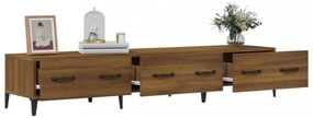 barna tölgyszínű szerelt fa TV-szekrény 150 x 34,5 x 30 cm