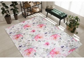 Rózsaszín-elefántcsont színű mosható szőnyeg 80x150 cm Pink Garden – Vitaus
