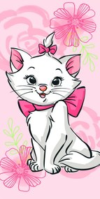 Disney Marie Pink Flower fürdőlepedő, strand törölköző 70*140cm