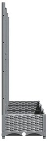 világosszürke PP rácsos kerti ültetőláda 120 x 40 x 121,5 cm