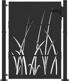 vidaXL Kerti kapu zárral Fekete 100 x 125 cm Porszórt Acél