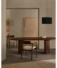 Kerek étkezőasztal diófa dekoros asztallappal 100x240 cm Nealy – Kave Home