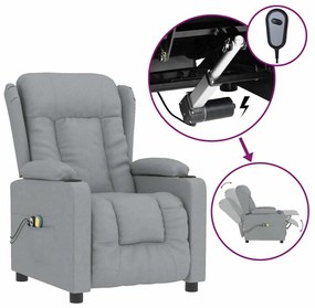 vidaXL világosszürke szövet elektromos masszázsfotel