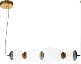 ITALUX PND-94981-4A-GD EVANS Modern Függesztett Lámpa Opál, Átlátszó, Arany LED IP20