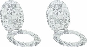 Lágy záródású WC ülőke 2 pcs Kék és fehér porcelán 44 x 38 cm