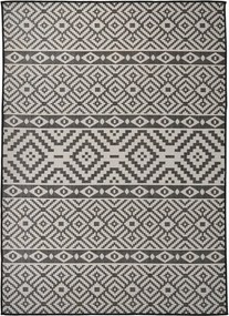 vidaXL fekete csíkos lapos szövésű kültéri szőnyeg 200 x 280 cm