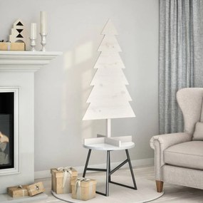 fehér tömör fenyőfa karácsonyfa-dekoráció 120 cm