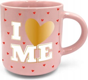 Kerámia Bögre I Love Me Szívek Rózsaszín 350ml