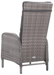 5 részes szürke polyrattan és üveg kerti étkezőgarnitúra