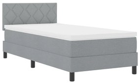 Boxspring ágy matraccal világosszürke 100x200 cm szövet