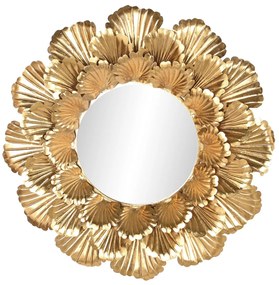 Lumière modern fali tükör arany keretben ginkgo dekorral