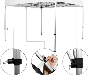 INSTENT PRO Kerti pavilon 3 x 3 m fekete + 2 oldalfal