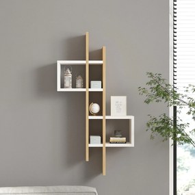 Fali polc Emse - Sapphire Oak, White