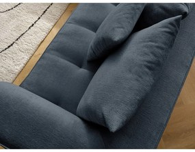 Sötétkék zsenília sarokkanapé (jobb oldali-L alakú) Whesley – Bobochic Paris
