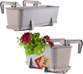 Erkélydoboz 40+60cm Virágtartó Állvány Fogantyúk 2db