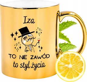 Prémium Arany Csillogó Bögre Iza Ajándék Nyomtatott Fotóval