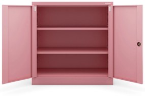Alacsony fém irattartó szekrény BEATA, 900 x 930 x 400 mm, Fresh Style: púderrózsaszín