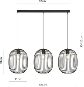 Emibig modern skandináv függeszték onyx fekete emi1304/3