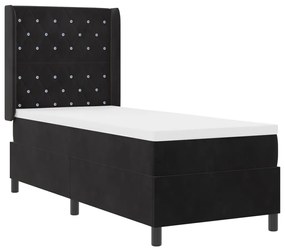 Boxspring ágy matraccal és LED világítással Fekete 80x200 cm Bársony